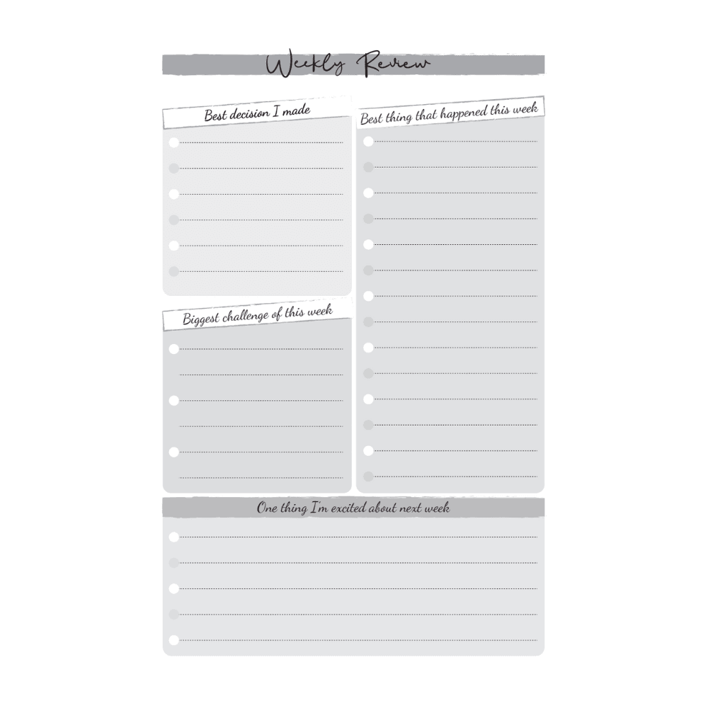 The weekly review page