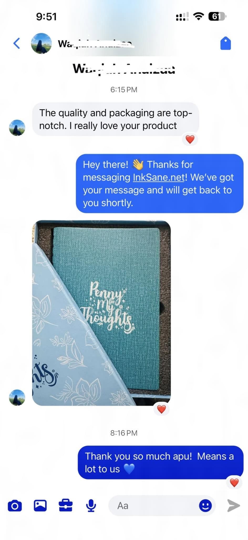 Customer: thanks, well received